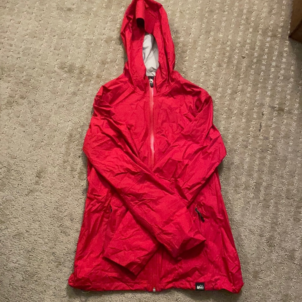 Red REI rain jacket size medium